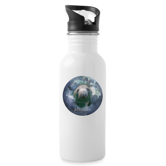 Manatee Spirit Animal Water Bottle - white