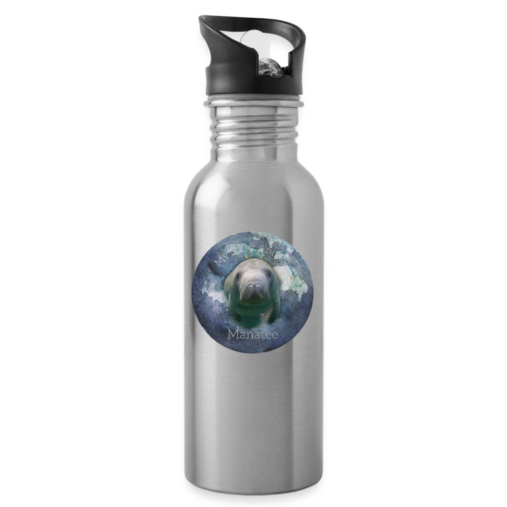 Manatee Spirit Animal Water Bottle - silver