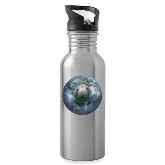 Manatee Spirit Animal Water Bottle - silver
