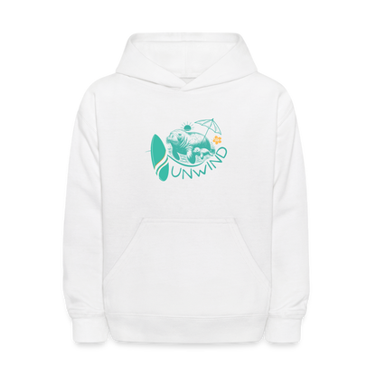 Unwind Beach Manatee Hoodie | Youth - white
