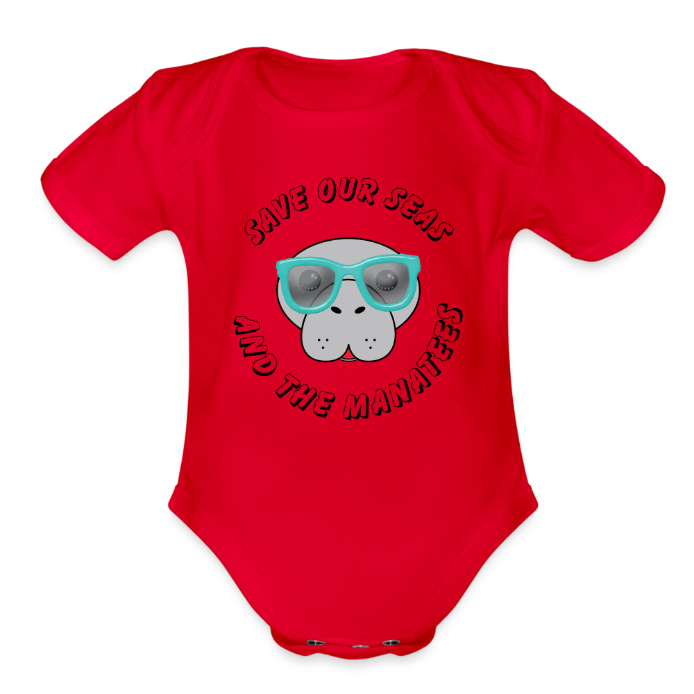 Manatee Conservation Onesie Organic |  Baby - red