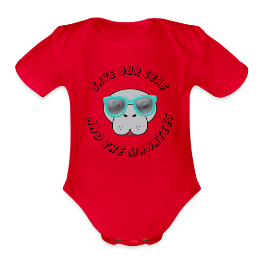 Manatee Conservation Onesie Organic |  Baby - red