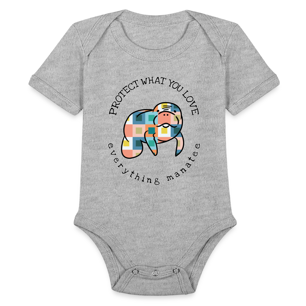 Block Pattern Manatee Organic Onesie | Baby - heather grey