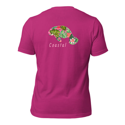 Pretty Pink Floral Manatee T-Shirt | Womens