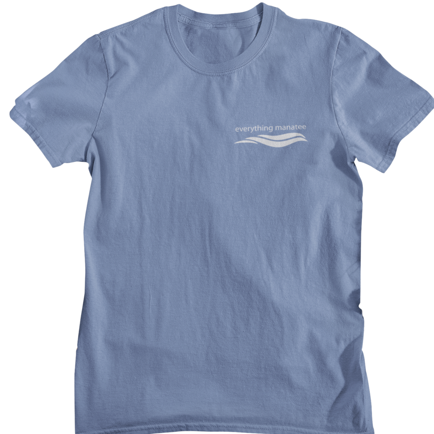 Front view of Unwind Manatee T-Shirt in Laid Back Lavender