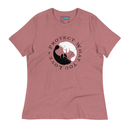 Black & White Twin Manatees Relaxed T-Shirt | Womens