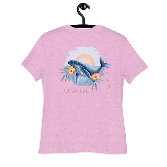 Coastal Sunset Whale Relaxed T-Shirt | Womens