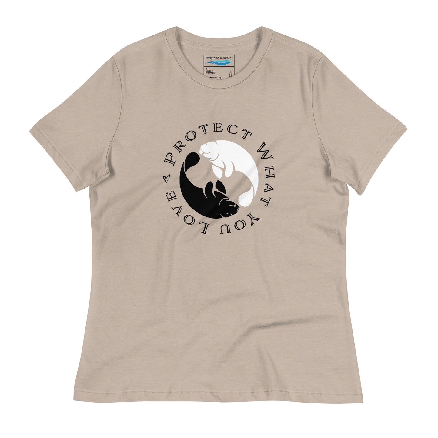 Black & White Twin Manatees Relaxed T-Shirt | Womens