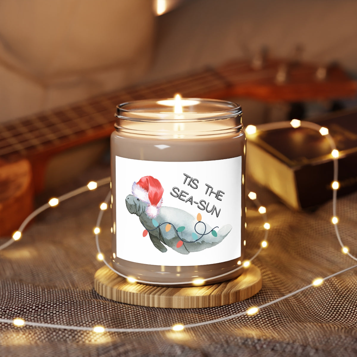 Santa Hat Manatee Spice Candle | Candles 9oz.