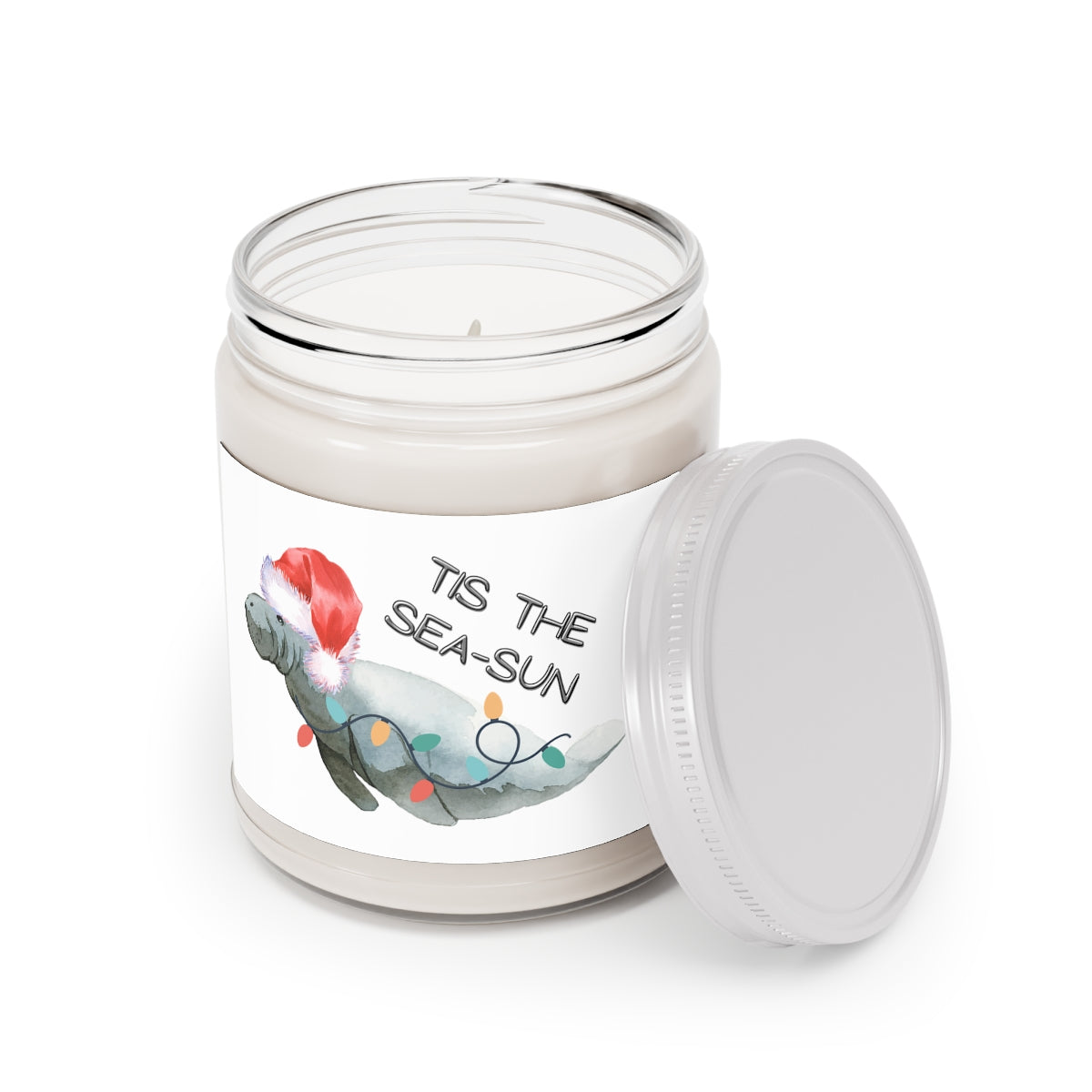 Santa Hat Manatee Spice Candle | Candles 9oz.