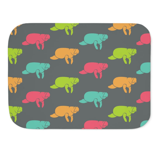 Multi Color Manatee Print Sherpa Blanket | Blankets