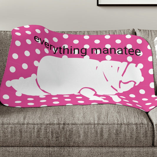 Polka Dot Manatee Sherpa Blanket | Blankets