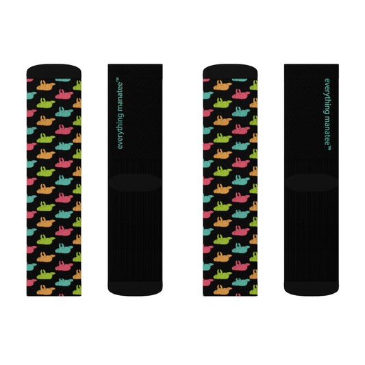 Black Manatee Print Socks | Socks