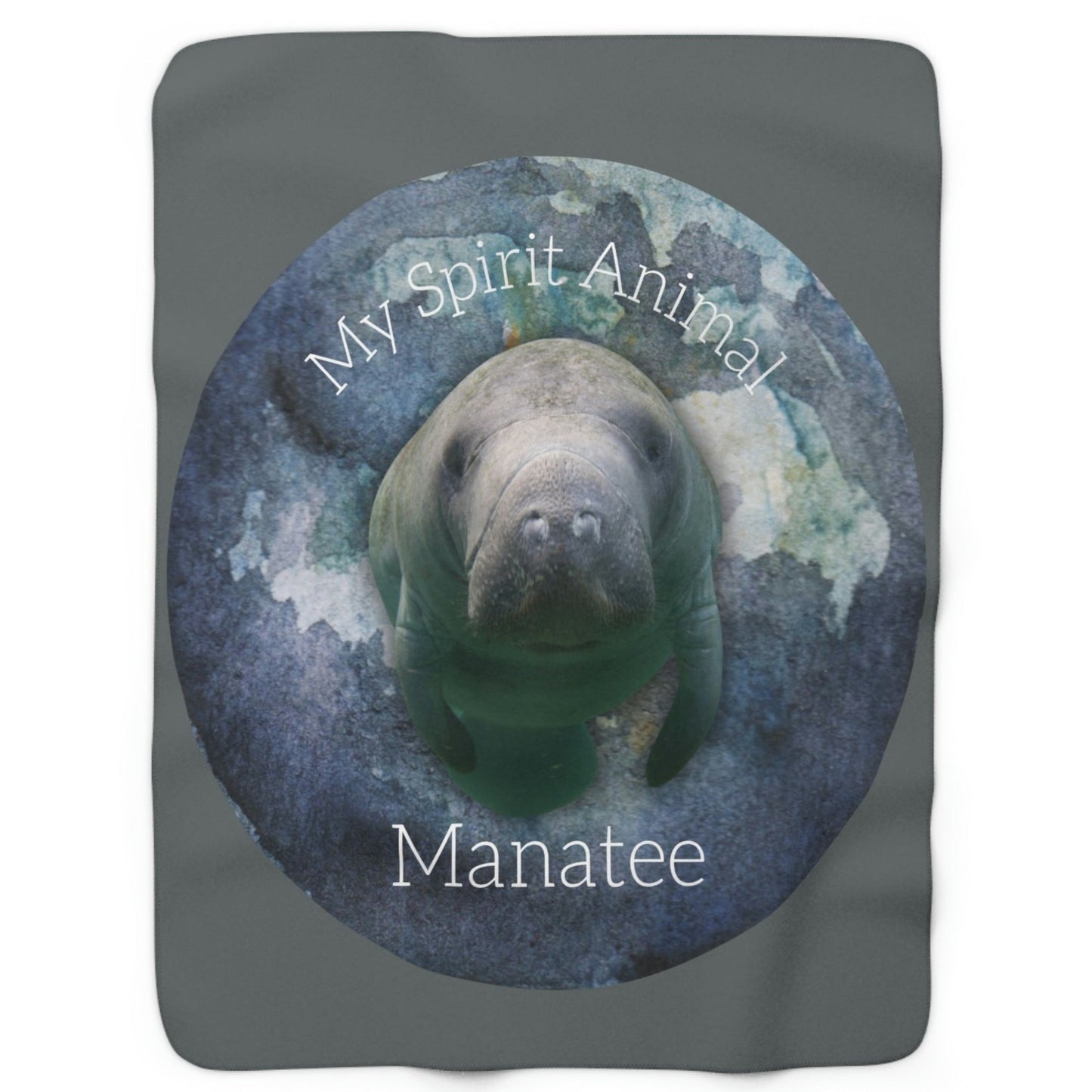 Manatee Spirit Animal Sherpa Fleece Blanket | Blankets