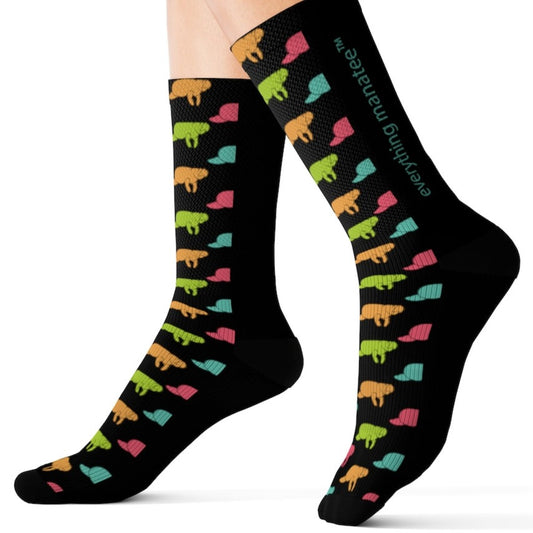 Black Manatee Print Socks | Socks