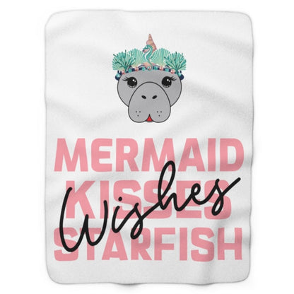 Mermaid Manatee Sherpa Fleece Blanket
