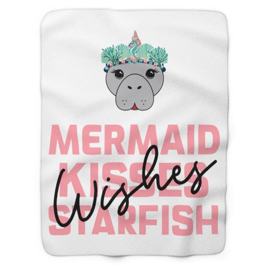 Mermaid Manatee Sherpa Fleece Blanket