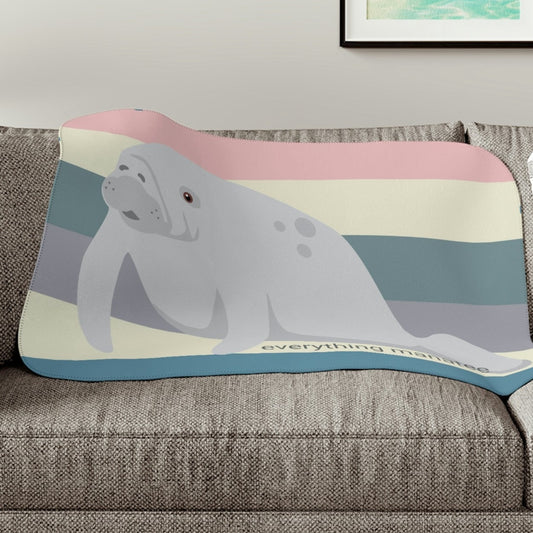 Manatee & Stripes Sherpa Blanket | Blankets
