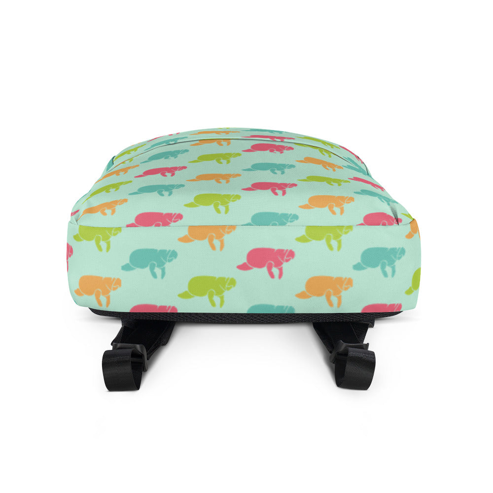 Multi-Colored Manatee Print Backpack | Youth