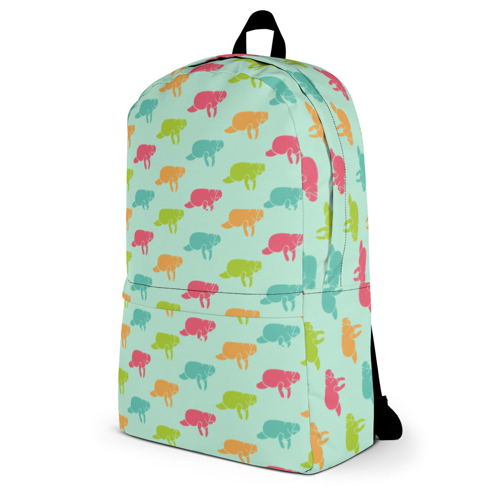 Multi-Colored Manatee Print Backpack | Youth