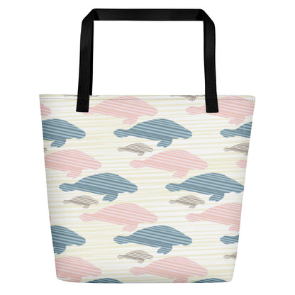 Coastal Manatee Print Beach Bag | Bags