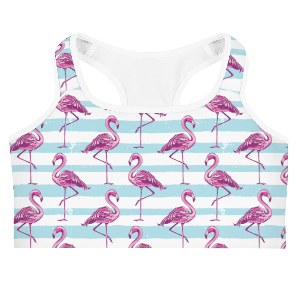 Flamingo Print Sports bra