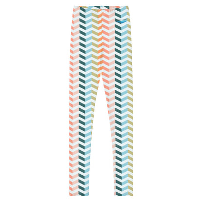 Vibrant Zig-Zag Pattern Leggings | Youth