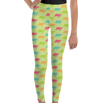 Multi-Colored Manatee Print Leggings | Youth