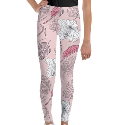 Tropical Floral Leggings | Youth