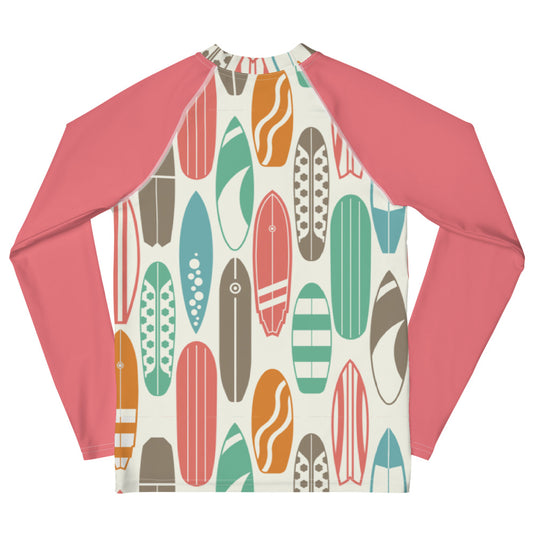 Vintage Surf Board Long Sleeve Rash Guard | Youth