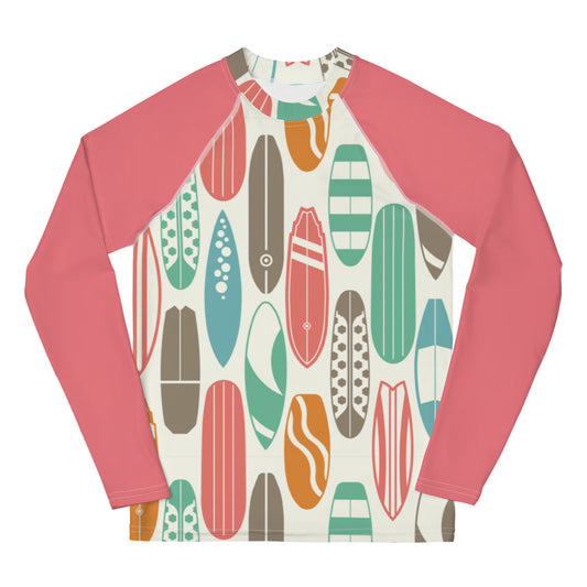Vintage Surf Board Long Sleeve Rash Guard | Youth