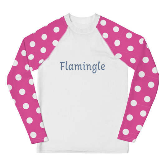 Polka Dot and Flamingo Long Sleeve Rash Guard