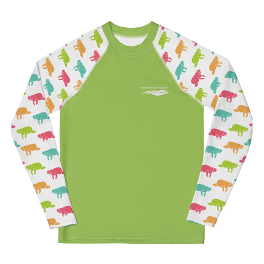 Manatee Print Long Sleeve Rash Guard | Youth