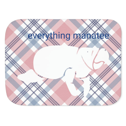 Pink Plaid Manatee Sherpa Blanket | Blankets