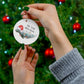 Santa Hat Manatee Ceramic Ornament | Holiday Ornaments