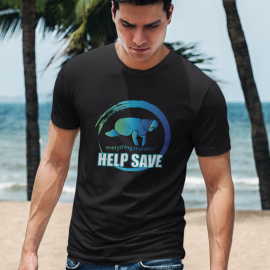 Black Help Save the Manatee T-Shirt | Mens