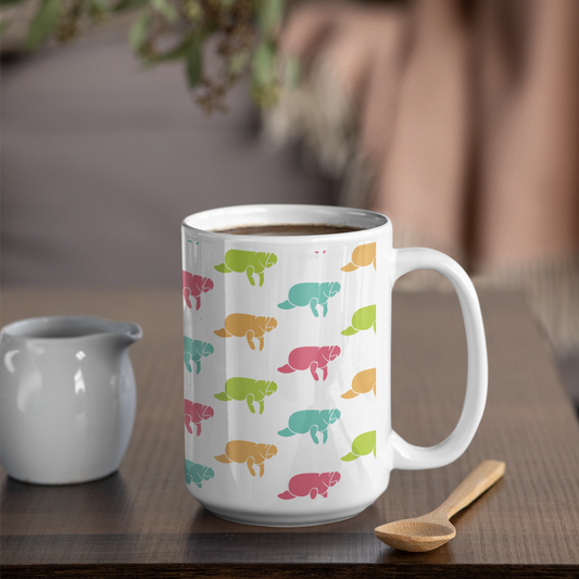 Manatee Print 15oz Coffee Mug | Mugs