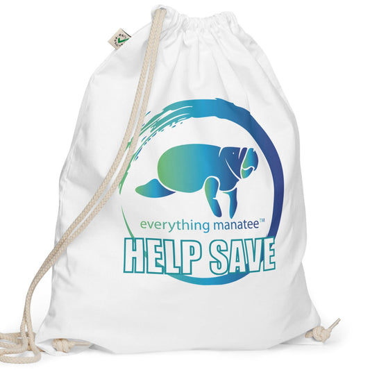Mission Manatee Organic Drawstring Bag
