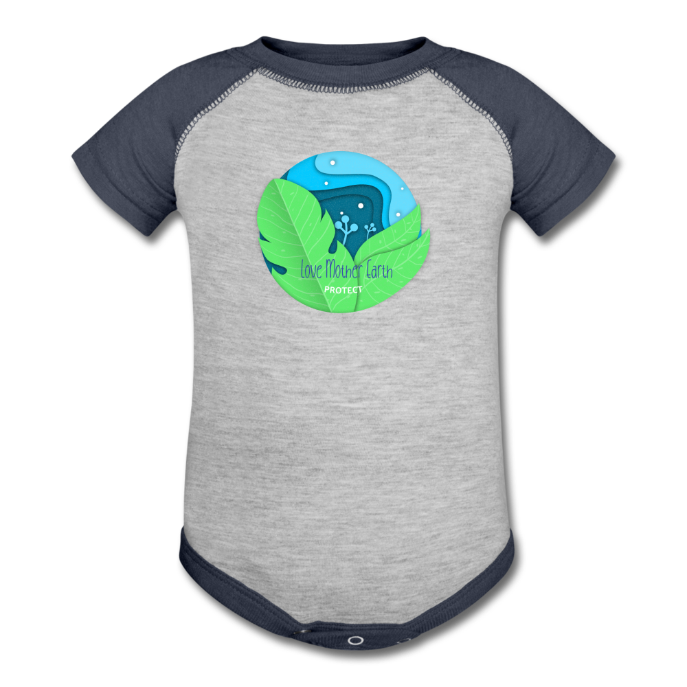 Love Mother Earth T-Shirt Onesie | Baby - heather gray/navy