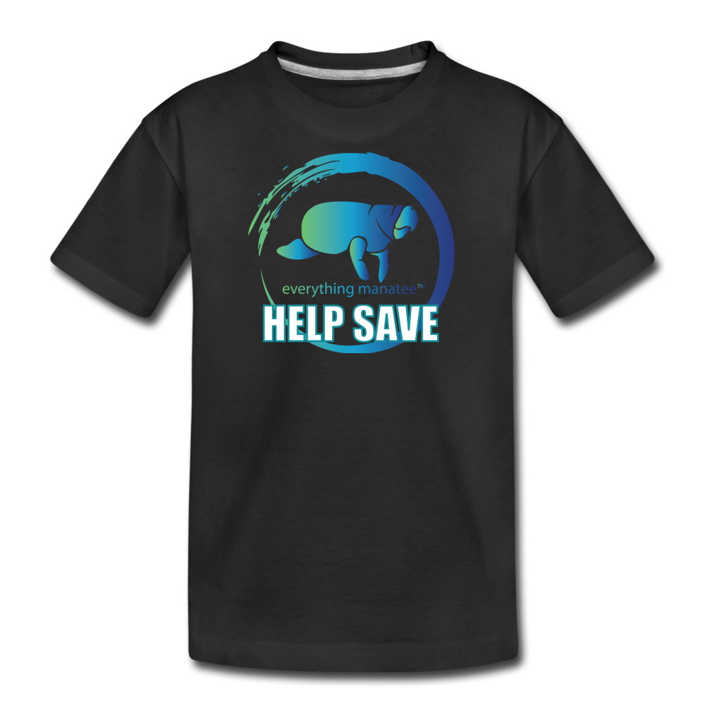 Help Save Manatee Premium Organic T-Shirt | Youth - black