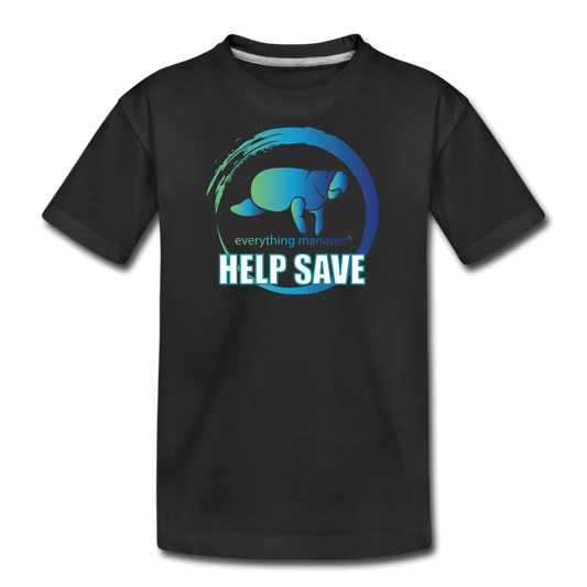 Help Save Manatee Premium Organic T-Shirt | Youth - black
