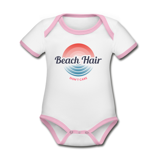 Beach Hair Don't Care Onesie | Baby - white/pink