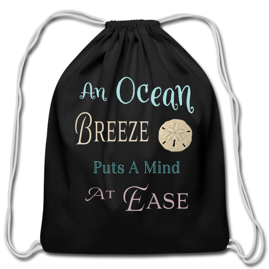 Ocean Breeze Cotton Drawstring Bag | Women - black