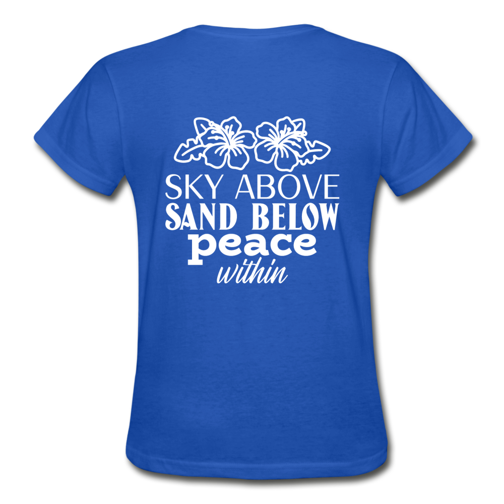 Sky Above Sand Below Short Sleeve T-Shirt - royal blue