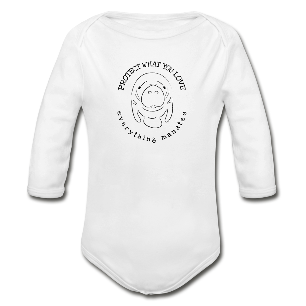 White Salt Manatee Long Sleeve Body Suit - white