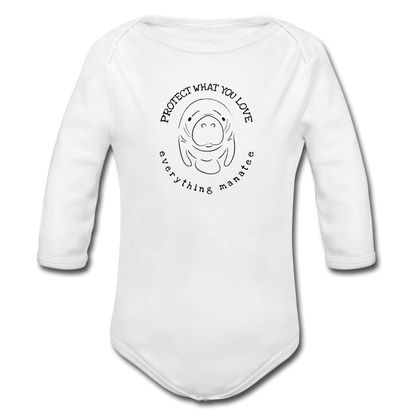 White Salt Manatee Long Sleeve Body Suit - white