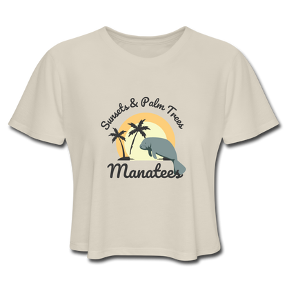 Sunsets & Palm Trees Manatee Crop Top | Womens - dust