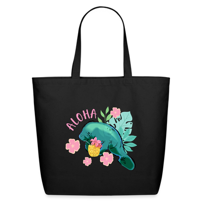 Aloha Manatee Cotton Tote | Womens - black