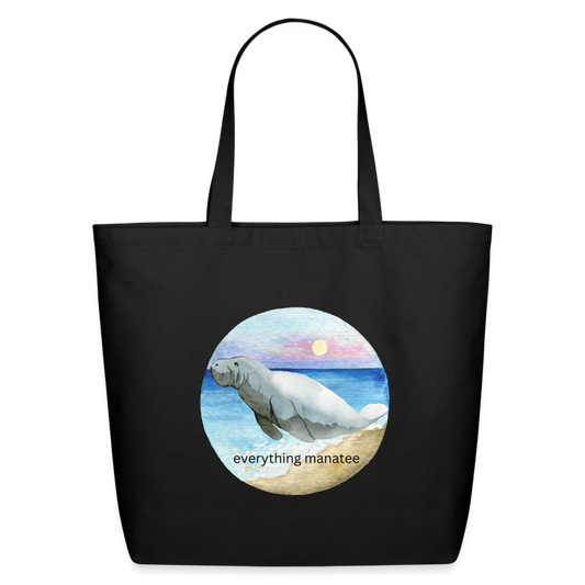 Sunset Manatee Tote | Womens Beach Bags & Totes - black