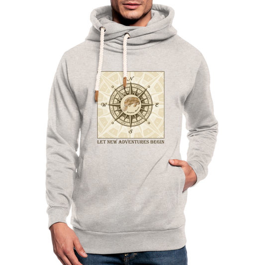 Manatee Shawl Collar Hoodie | Mens - heather oatmeal